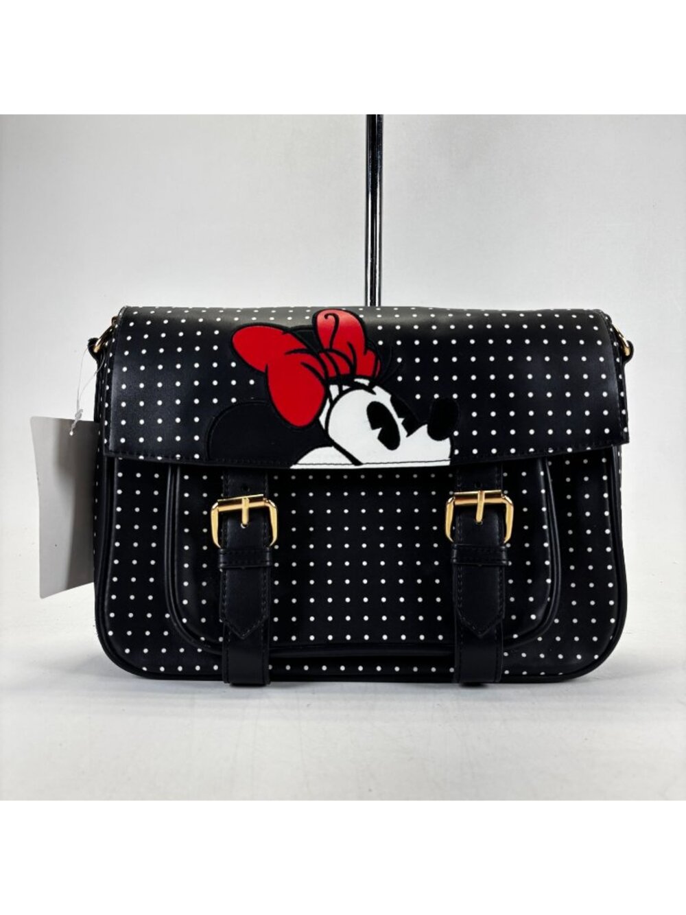 Minnie Mouse Polka Dot Black Crossbody Purse w Red Bow by Disney Store Bag